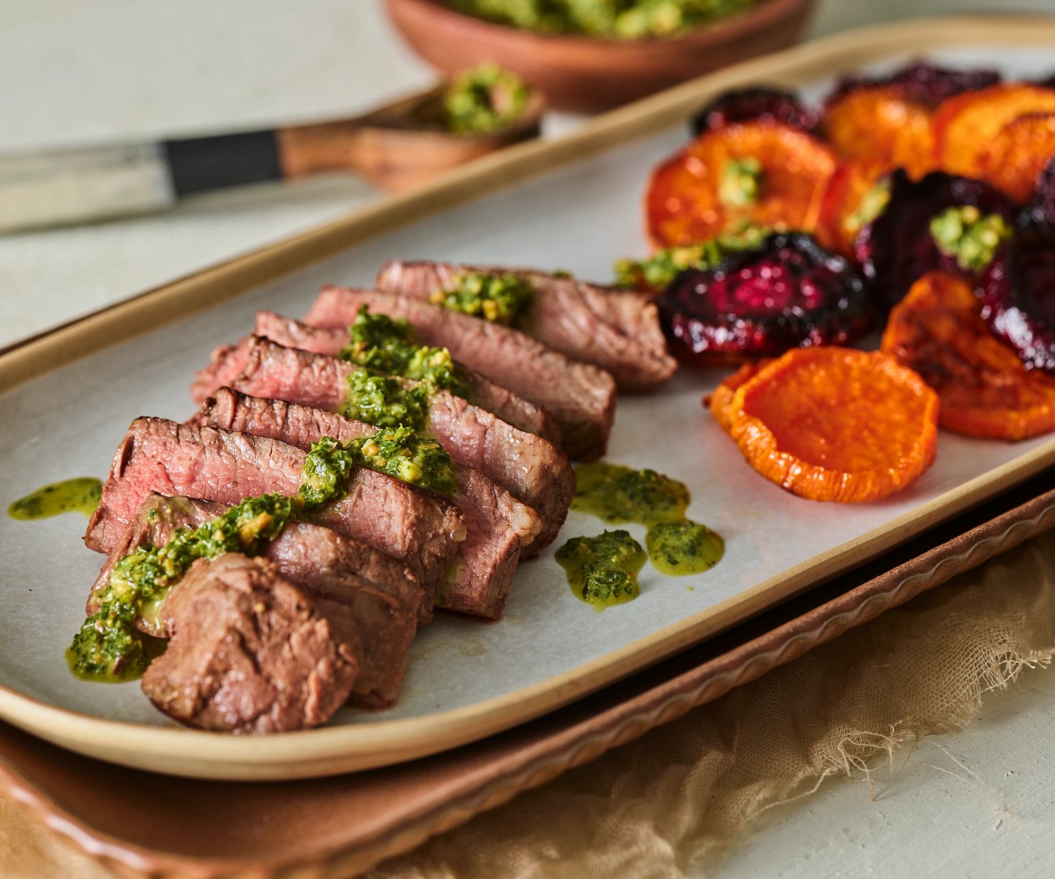Steak and Vegetables with Chimichurri